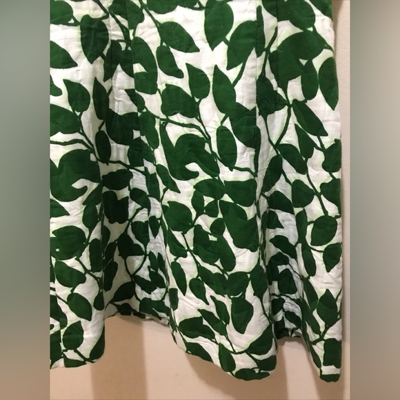 Kate Spade Quilted Garden Leaves Pique A-Line Dress, Green, Size 2! - Picture 8 of 10